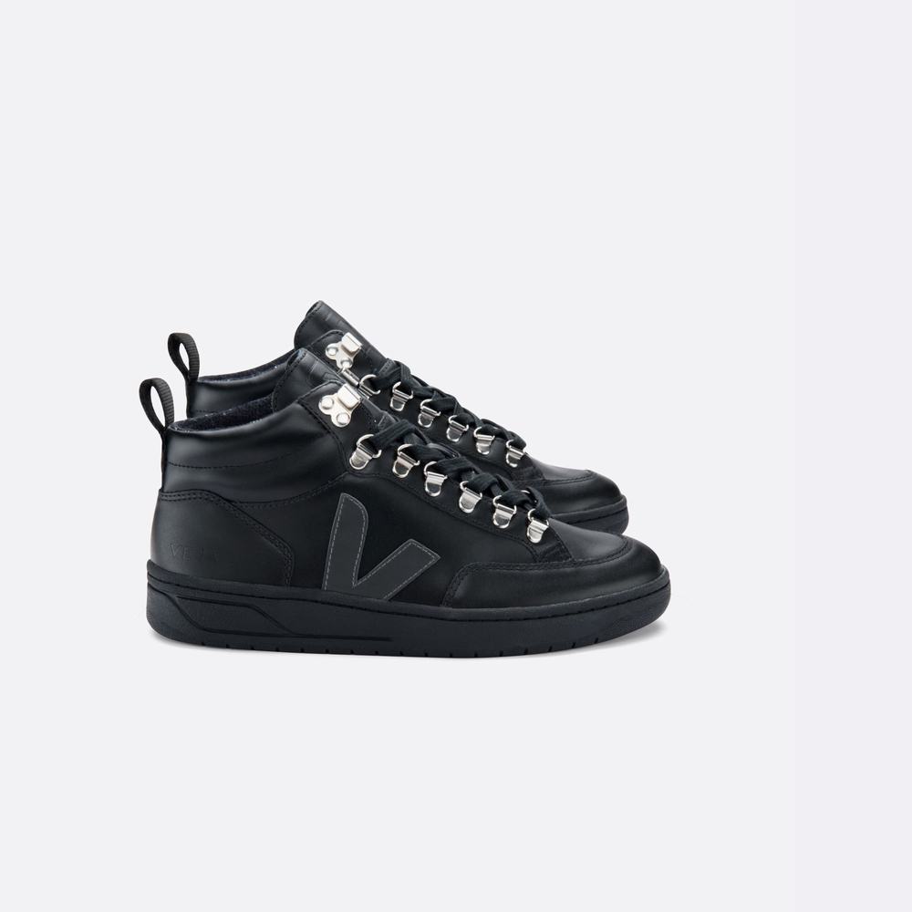 Veja Roraima Läder Sneakers Dam Black/Black | Sverige-50348