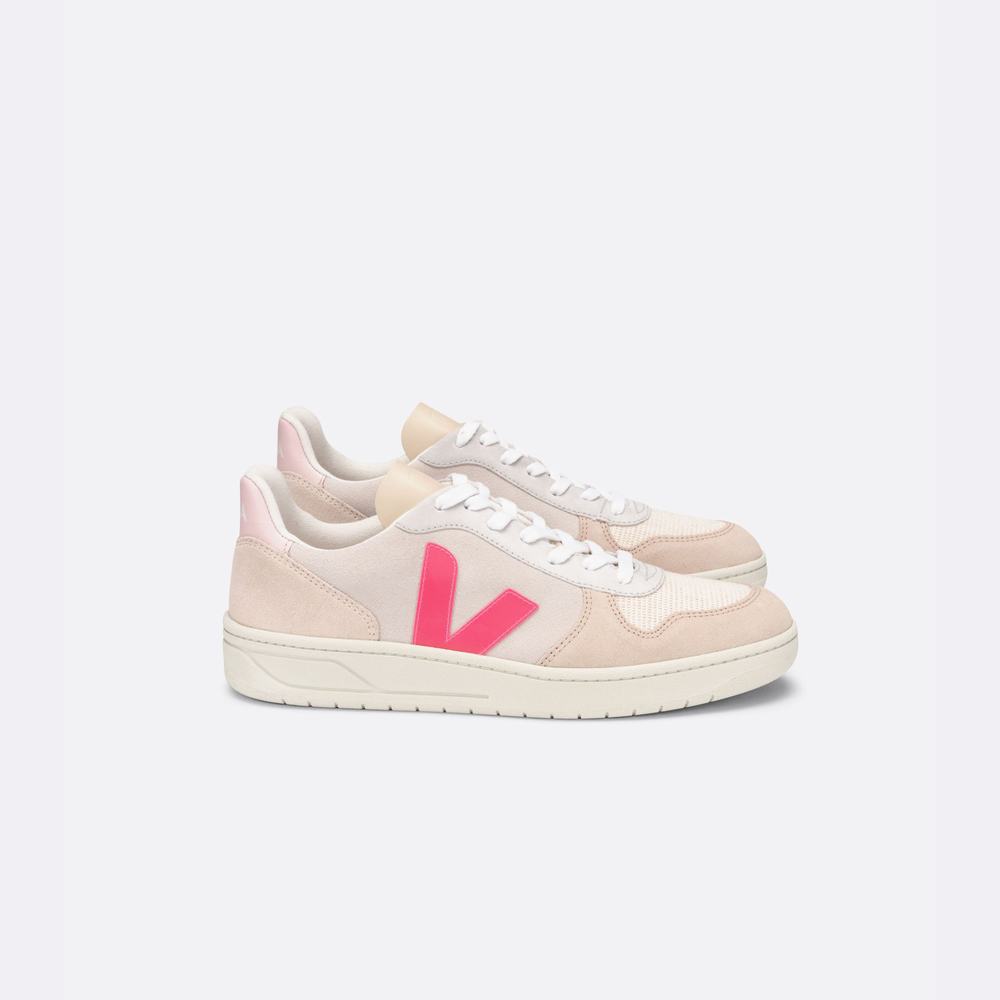 Billiga Veja Sneakers V 10 Mocka Dam Multicolor Beige Rose